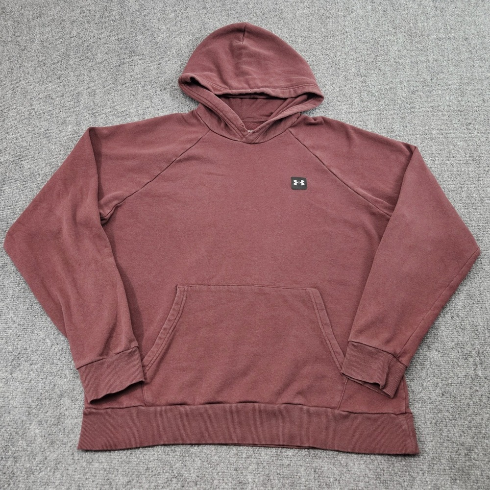Under Armour Hoodie Mens Large Bergundy Red Pullover Athletic Sweatshirt Basic